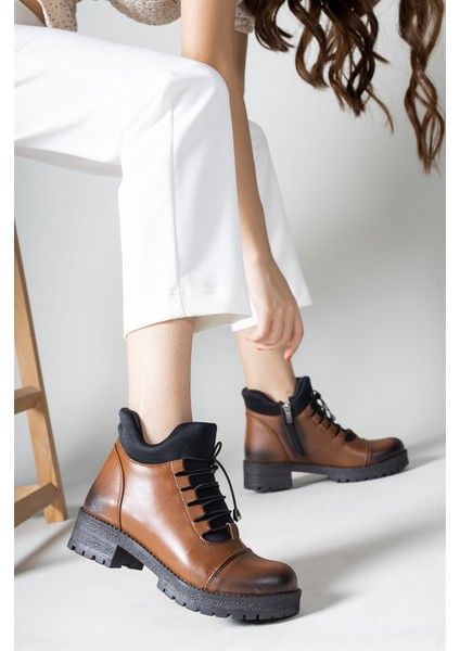 Kadın Bot 1. Sınıf Deri Fermuarlı Bağcıklı Su Geçirmez Koku ve Terleme Önleyici Kışlık Model modelleri