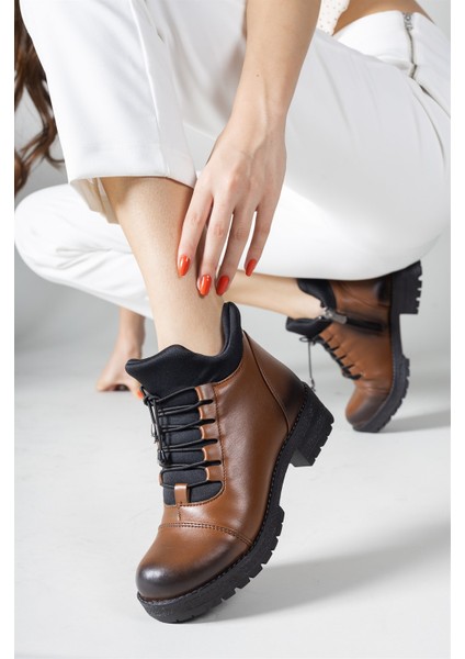 Kadın Bot 1. Sınıf Deri Fermuarlı Bağcıklı Su Geçirmez Koku ve Terleme Önleyici Kışlık Model indirimleri