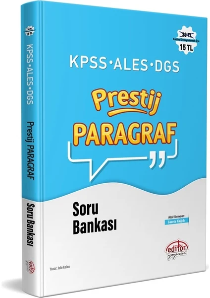 Editör Yayınları KPSS - ALES - DGS Prestij Paragraf Soru Bankası