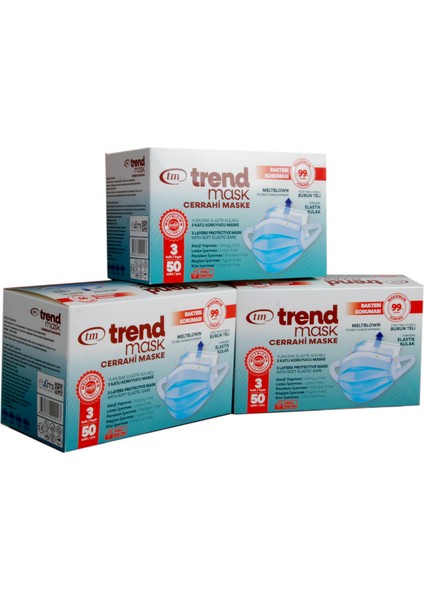 Trendmask Cerrahi Maske 3X50'Lİ Kutu