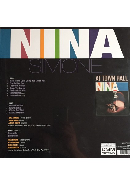 Plak - Nına Sımone At Town Hall fiyatları