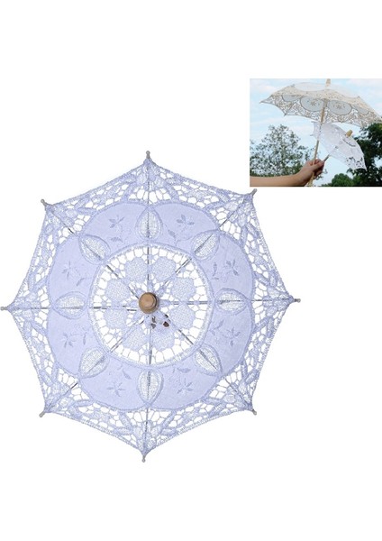 Düğün Gelin Şemsiyesi, Boyut: Uzunluk 26CM / Çapı 29CM (Beyaz) (Yurt Dışından)