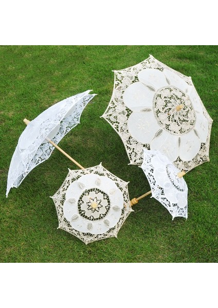 Düğün Gelin Şemsiyesi, Boyut: Uzunluk 26CM / Çapı 29CM (Beyaz) (Yurt Dışından)