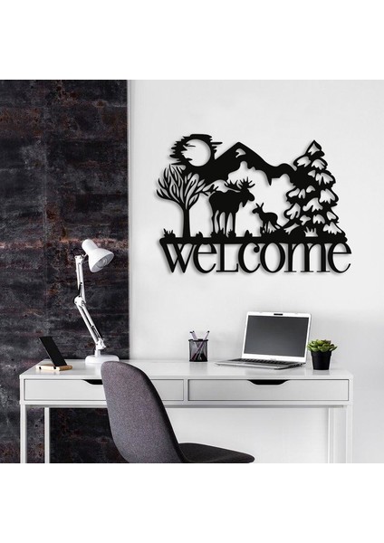 Welcome Geyik Figürlü Metal Tablo fiyatları