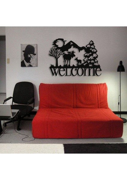 Welcome Geyik Figürlü Metal Tablo modelleri