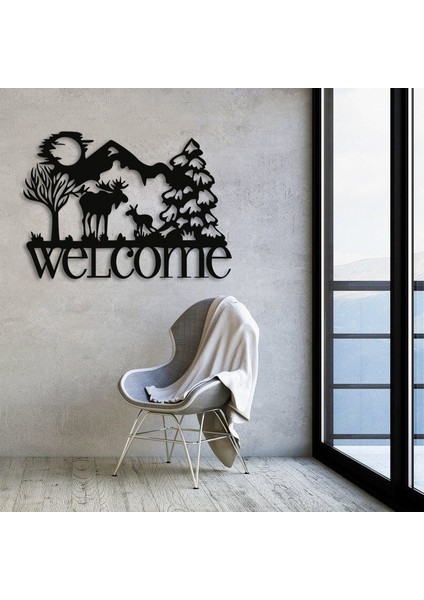 Welcome Geyik Figürlü Metal Tablo fırsatları