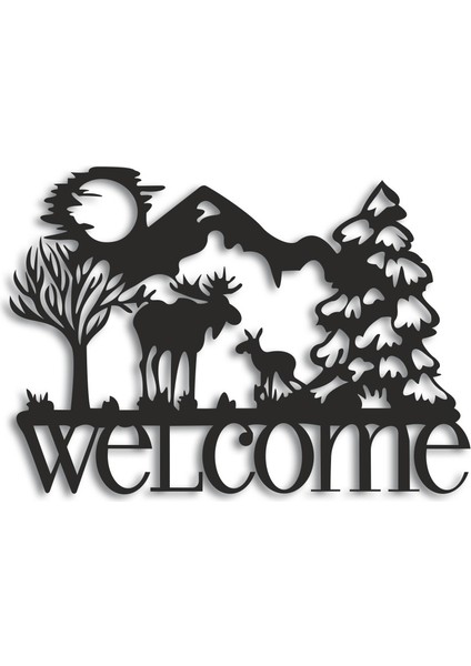 Welcome Geyik Figürlü Metal Tablo indirimleri