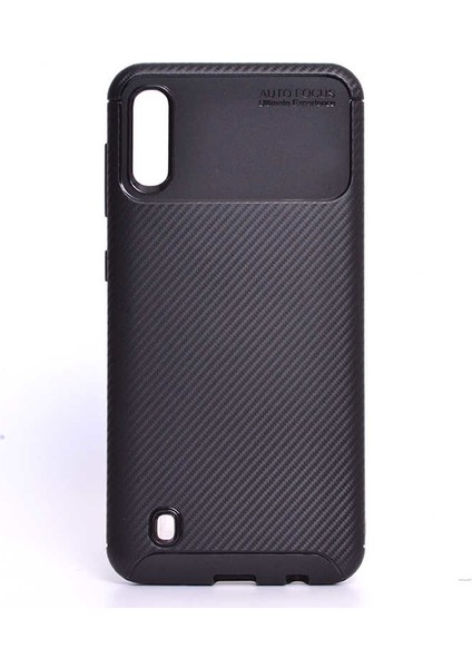 M10 Uyumlu Kılıf Rugged Armor Karbon Desenli Lüx Negro Silikon Arka Kapak Siyah