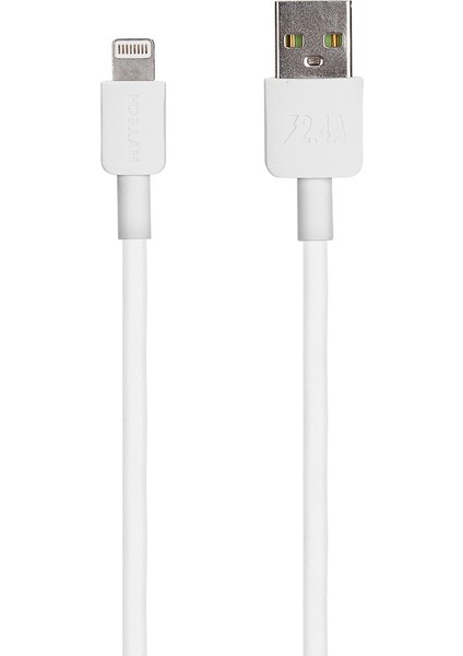 HY-X44 3.4A Hızlı Şarj iPhone Uyumlu Kablolu 2 USB Beyaz Araç Şarj Cihazı iPhone Uyumlu Şarj Kablosu