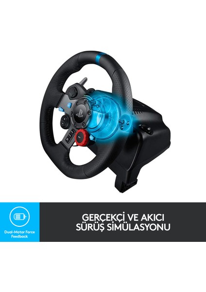 G G29 PS5, PS4 ve PC ile Uyumlu Driving Force Yarış Direksiyonu - Siyah