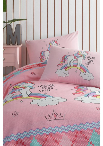 Unicorn Pembe Tek Kişilik Pike