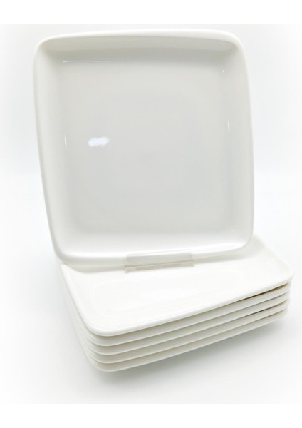 Porselen 6'lı Moove Kare Tabak 22 * 20 cm