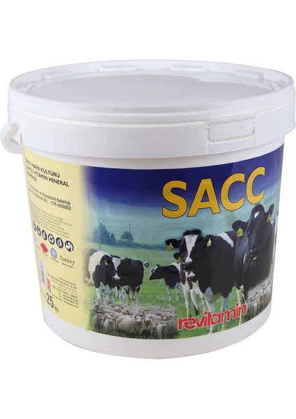 Revitamin Sacc Canlı Mayalı Vitamin Mineral Yem Katkı 25 Kilo Kova