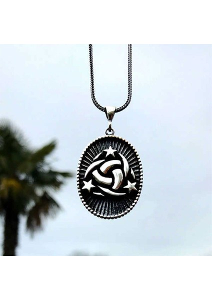 Teşkilat-I Mahsusa Oval Model Gümüş Erkek Kolye