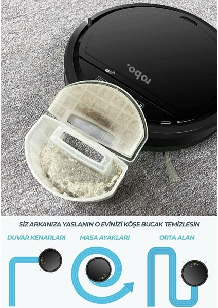Akıllı Robot Süpürge Siyah