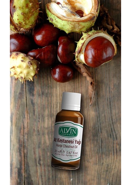 At Kestanesi Yağı, Soğuk Sıkım ve Doğal,  Horse Chestnut Oil, 20 ml