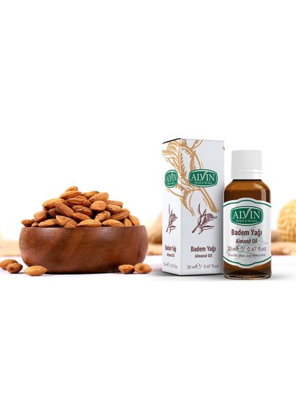 Badem Yağı (Almond Oil), Doğal, 20 ml