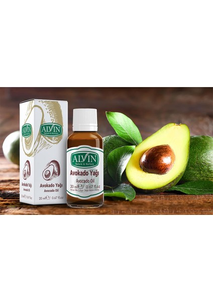 Avokado Yağı, Soğuk Sıkım, Doğal, 20 ml