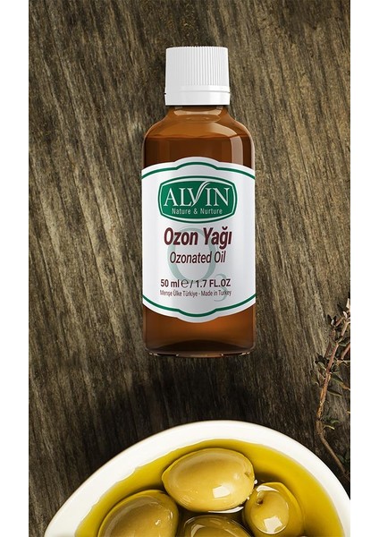 Ozon Yağı, Ozonlanmış Zeytinyağı, Soğuk Sıkım, %100 Saf ve Doğal, 50 ml