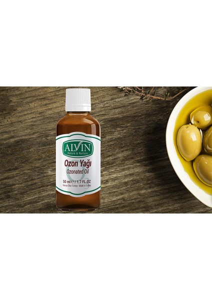 Ozon Yağı, Ozonlanmış Zeytinyağı, Soğuk Sıkım, %100 Saf ve Doğal, 50 ml
