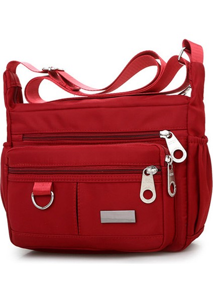 Kadın Modası Düz ​​renk Fermuar Su Geçirmez Naylon Omuz Çantası Crossbody Çanta (Yurt Dışından) fiyatları