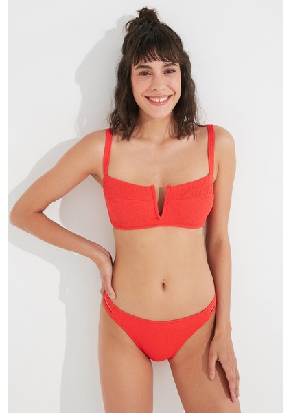 Kırmızı Eva Strapless Bikini Üstü