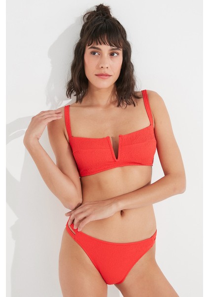 Kırmızı Eva Strapless Bikini Üstü modelleri