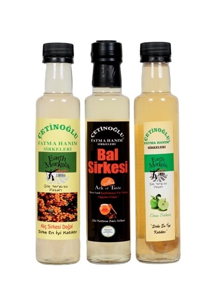 Çetinoğlu Fatma Hanım Sirke Çeşitleri 250 ml(Bal-Elma-Alıç)