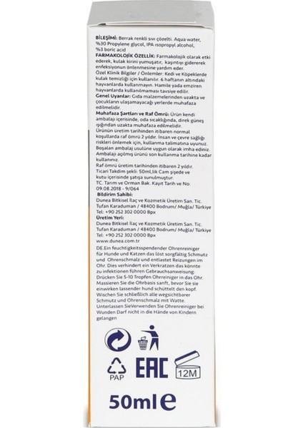 Ear Stain Kedi ve Köpek Kulak Temizleme Losyonu 50 ml fırsatları