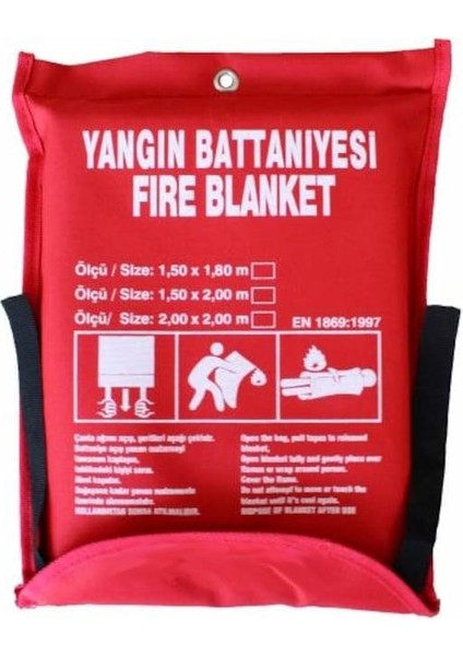 Özel Kumaşlı Yangın Battaniyesi Ebat (150 x 180) x 5 Adet