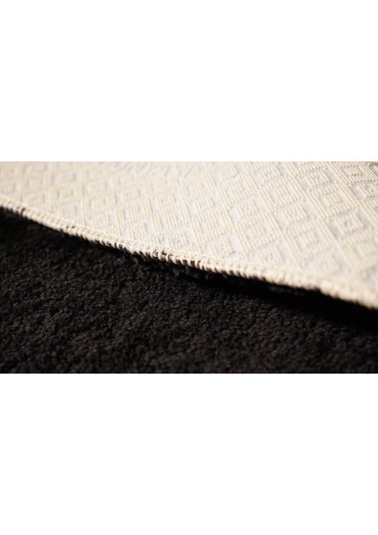 Siyah Renk Yumuşak Dokulu Kaymaz Taban Peluş Halı-Yolluk fırsatları