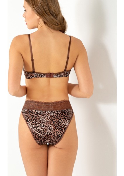 Kadın Boş Kap Leopar Sütyen Külot Takım 006610 modelleri