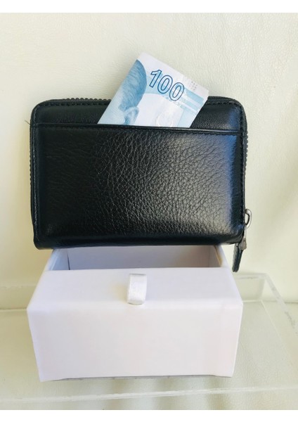 Akordiyon Deri Kartlık & Para Portföy Siyah Deri fiyatları