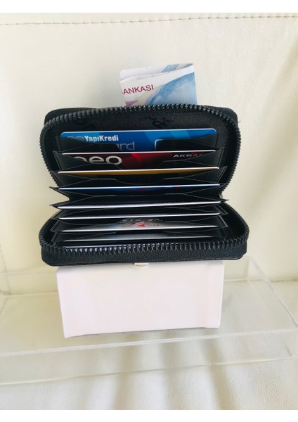 Akordiyon Deri Kartlık & Para Portföy Siyah Deri modelleri