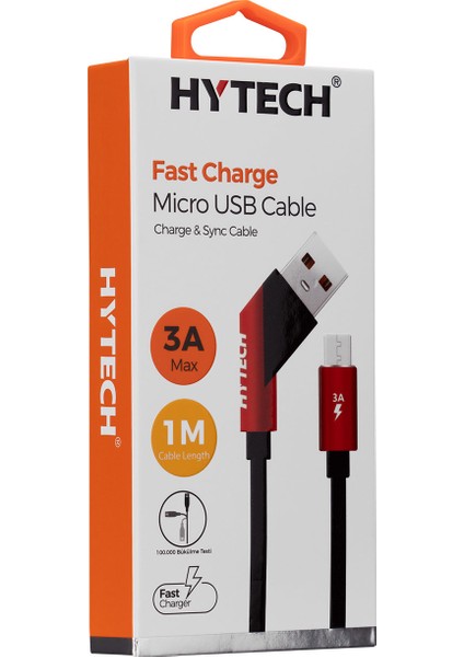 HY-X215 3A Micro USB 1 mt Siyah Data + Şarj Kablosu