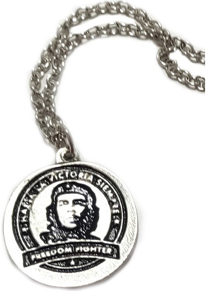 Che Guevara Gümüş Kaplama Zincir Kolye