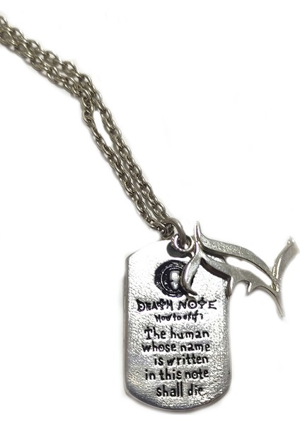 Death Note Defter & Logo Gümüş Kaplama Zincir Kolye fiyatları