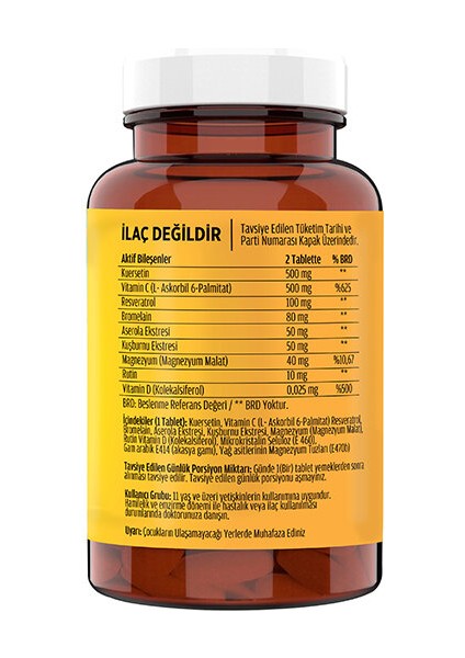 Kuersetin Ester C Resveratrol Bromelain 2 Kutu 60 Tablet