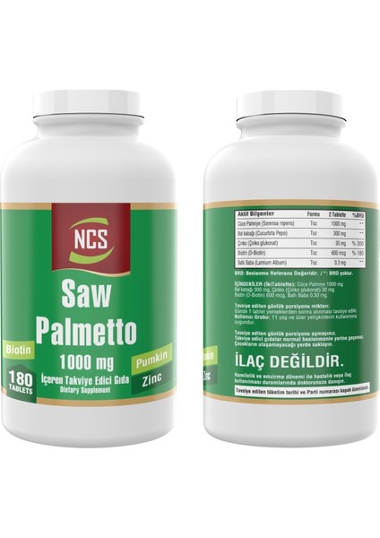 Saw Palmetto Biotin Zinc 180 Tablet & Vitamin D3 K2 Damla