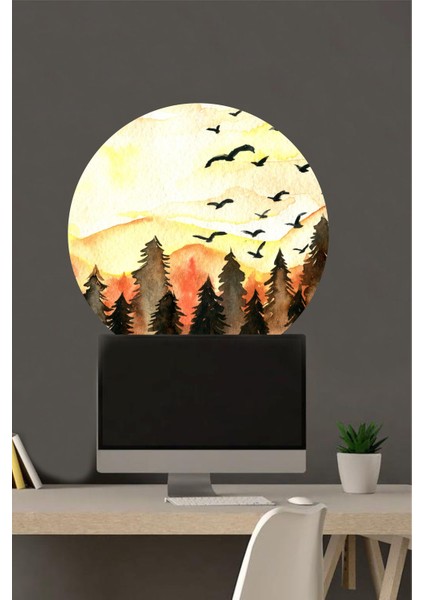 Yuvarlak Bohem Gündoğumu Duvar Stickerı