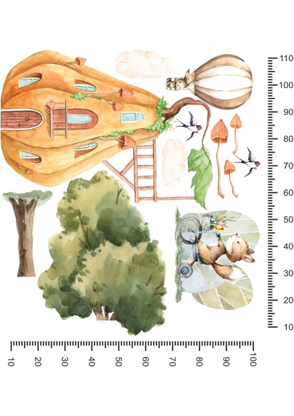 Balkabağı Evi Duvar Stickerı modelleri