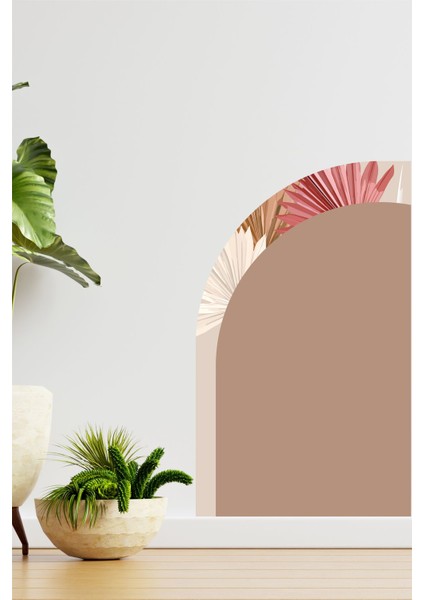Yarım Oval Bohem Botanical Duvar Stickerı