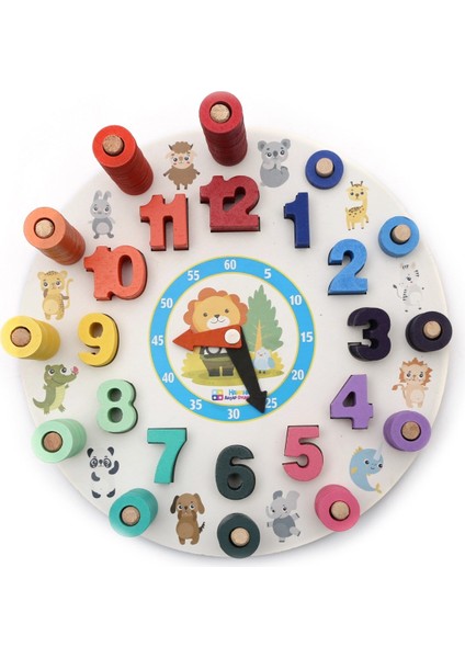 Ahşap Eğitici Geliştirici logaritmik Montessori Saat