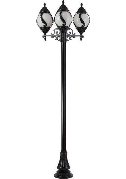 Şanlı - Bahçe Aydınlatması 3 Kollu Bahçe Park Direği 270 cm