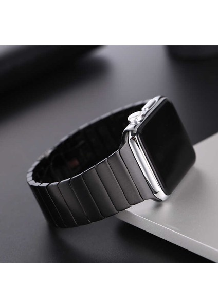 Apple Watch Seri 2/3/4/5/6/se 42MM Uyumlu Seramik Kordon Siyah fırsatları