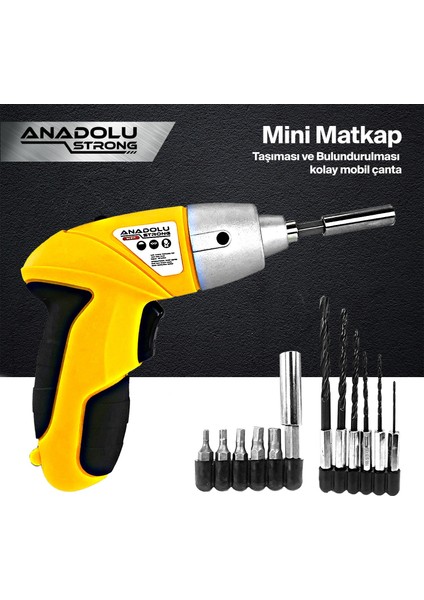 Anadolustrong SCR17 26 Bits Parça Şarjlı Vidalama Matkap Seti