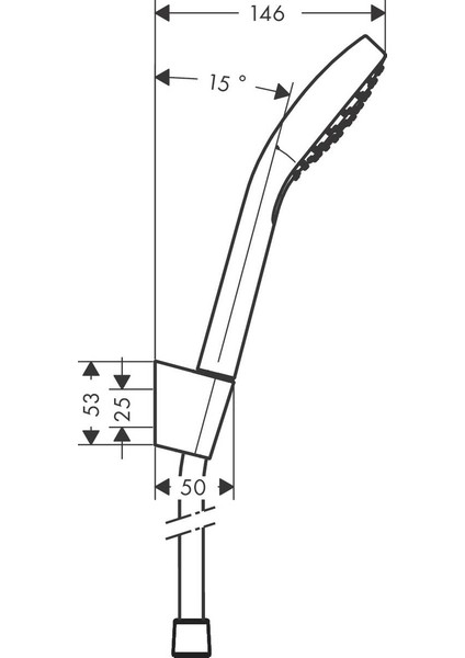 Croma Select E Duş Askı Seti 1 Jet, 125 cm Duş Hortumu ile HNG26424400