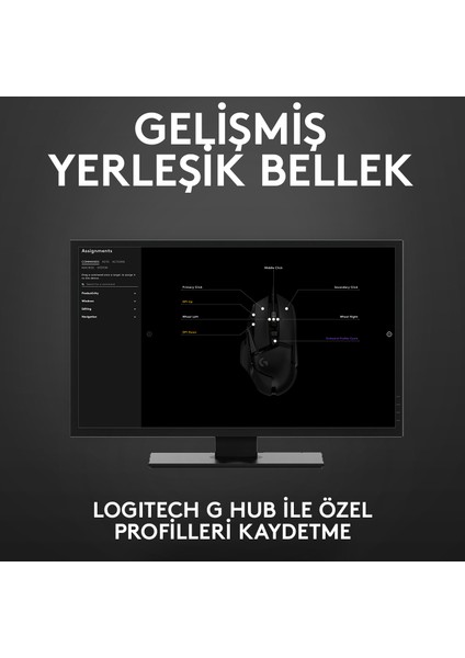 G G502 HERO LIGHTSYNC 25.600 DPI Yüksek Performanslı Kablolu Oyuncu Mouse - Siyah