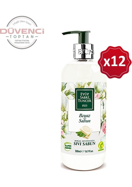 Beyaz Sabun Sıvı Sabun 500 ml x 12 fiyatları