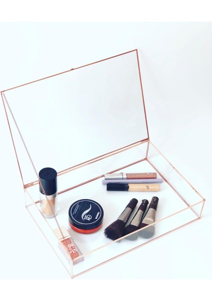 Rose Bakır Kapaklı Cam Takı Kutusu fiyatları